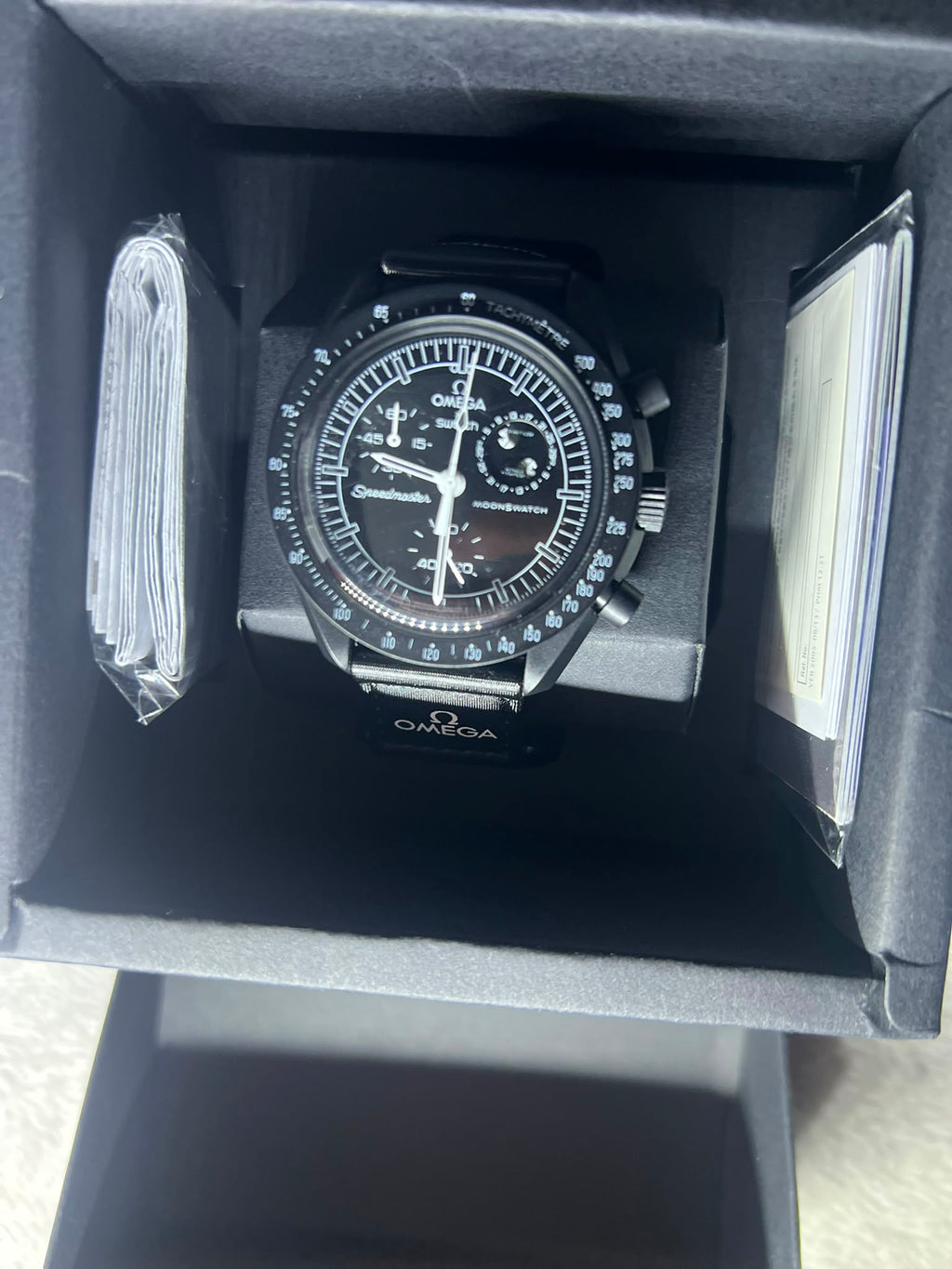 Swatch x Omega Bioceramic MoonSwatch Mission to the Moonphase.