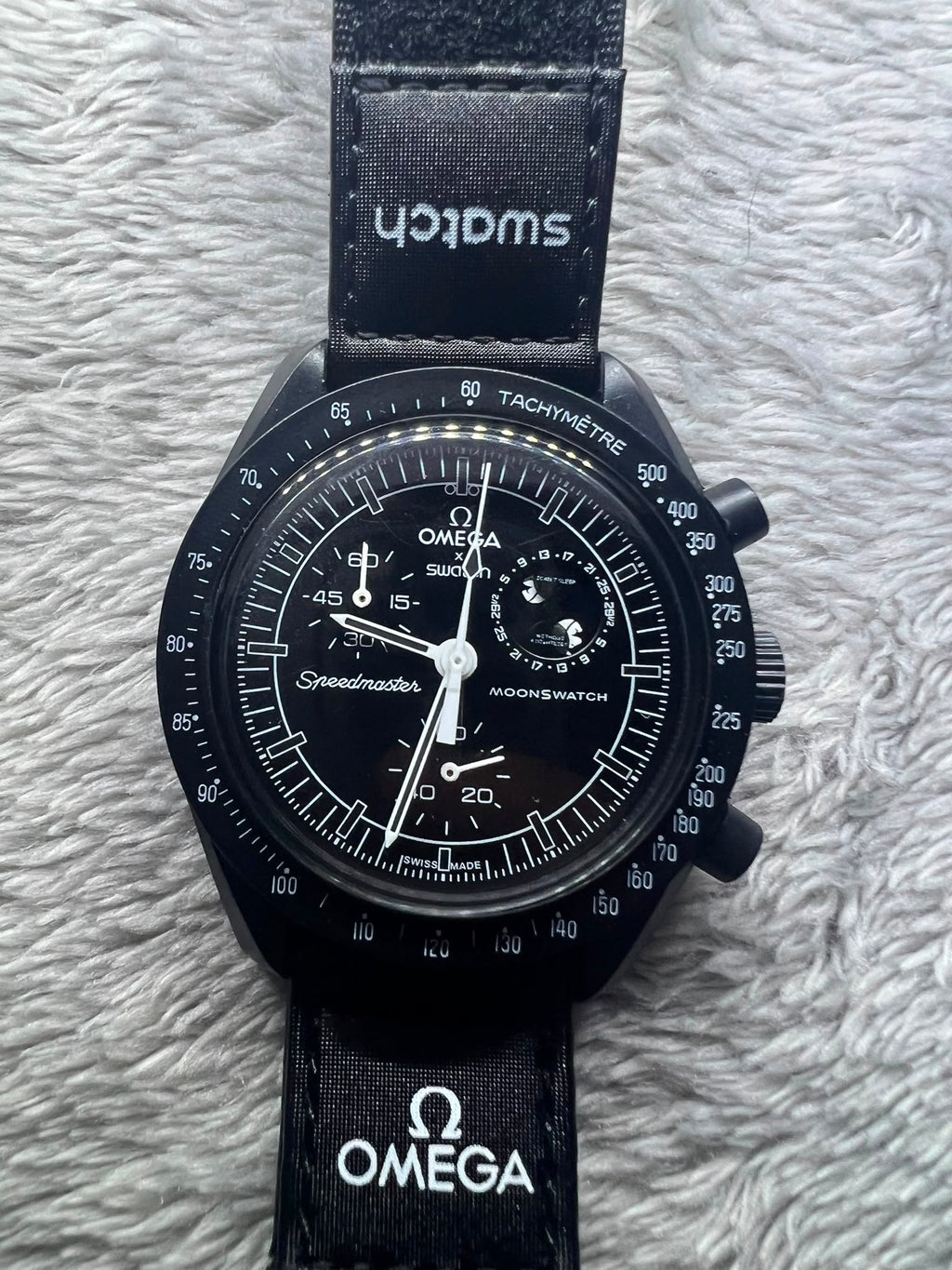 Swatch x Omega Bioceramic MoonSwatch Mission to the Moonphase.